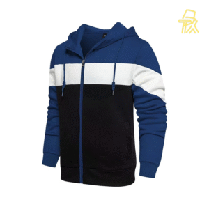Bold Color - Block Zip - Up Hoodie